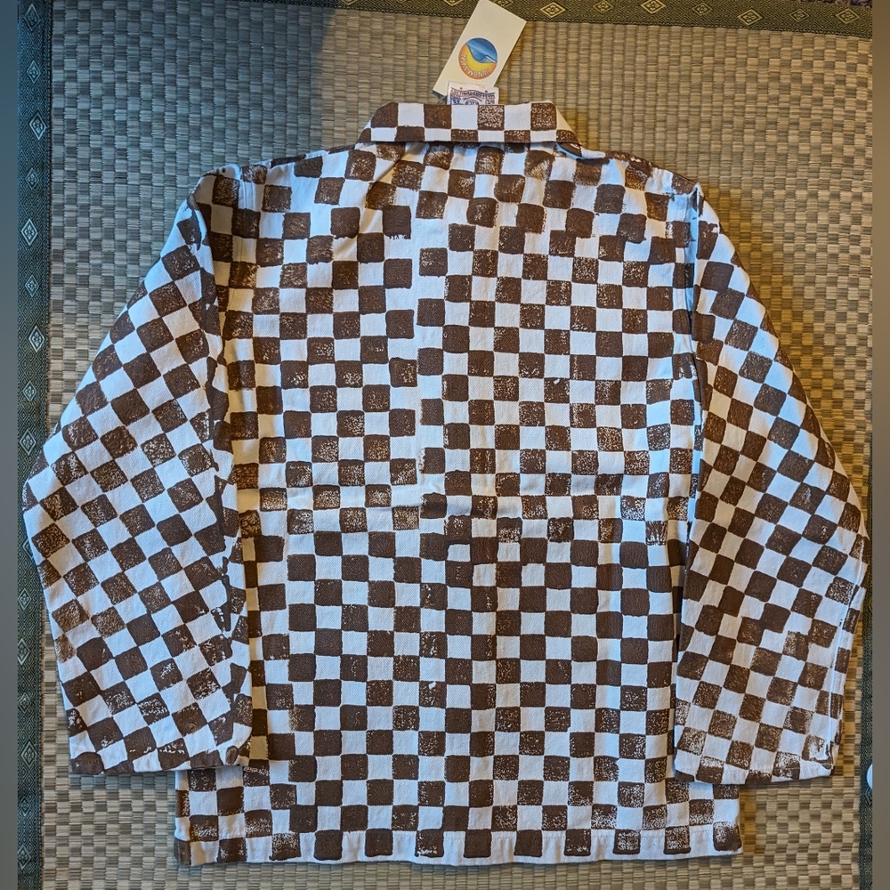 NWT Jungmaven Olympic Jacket Hemp Checker Coyote Men's Size Medium Made in USA - Picture 2 of 5